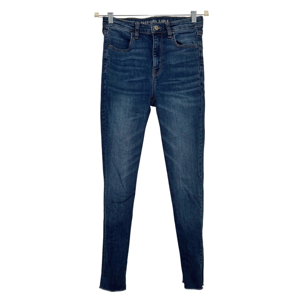 American Eagle Super Hi-Rise Jegging Crop Dark Wash Skinny Jeans Women 6 Regular